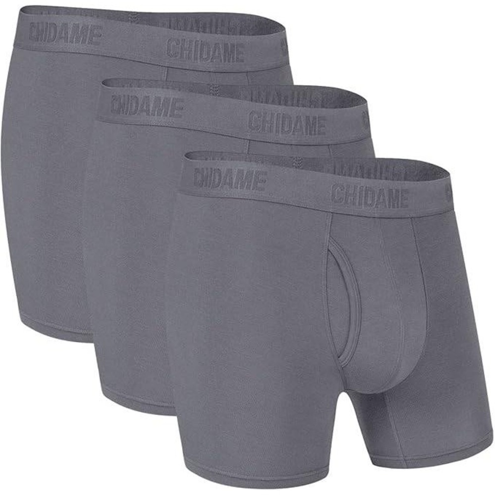 Chidame Mens 3 Pack Second Skin Boxer Briefs Gray MicroModal XXL New